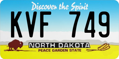 ND license plate KVF749