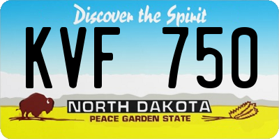 ND license plate KVF750
