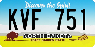 ND license plate KVF751
