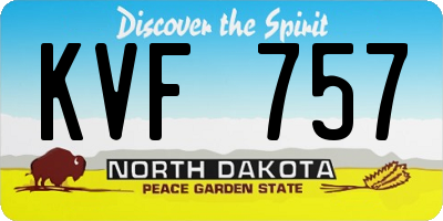 ND license plate KVF757