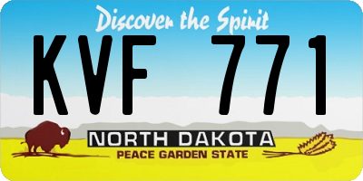 ND license plate KVF771