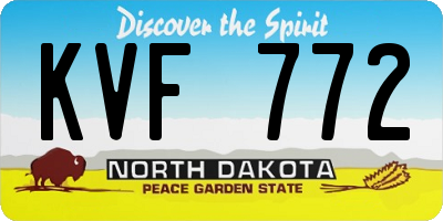 ND license plate KVF772