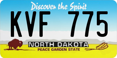 ND license plate KVF775
