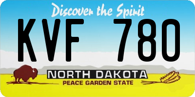 ND license plate KVF780