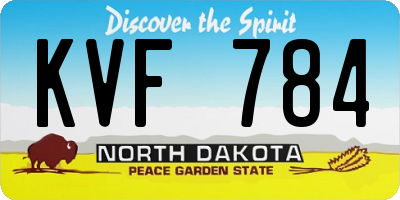 ND license plate KVF784