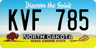 ND license plate KVF785
