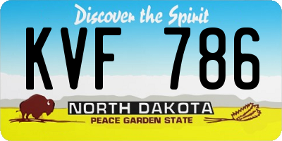 ND license plate KVF786