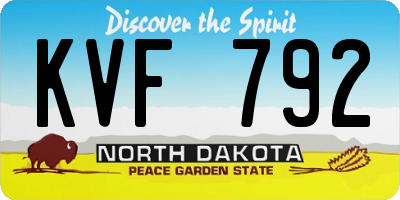 ND license plate KVF792