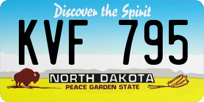 ND license plate KVF795