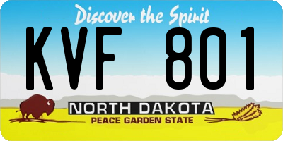 ND license plate KVF801