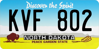 ND license plate KVF802