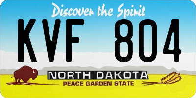 ND license plate KVF804