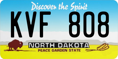 ND license plate KVF808