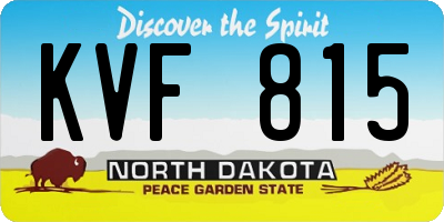 ND license plate KVF815