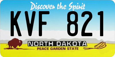 ND license plate KVF821