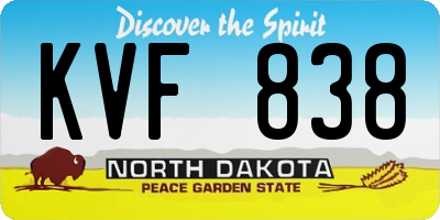 ND license plate KVF838