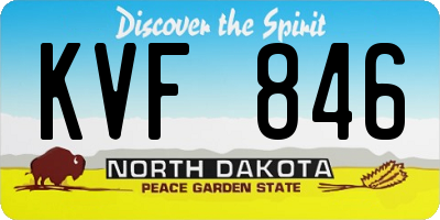 ND license plate KVF846