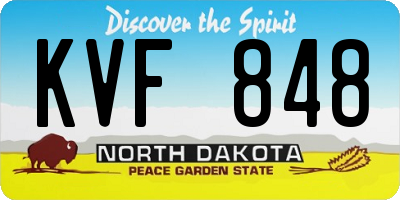 ND license plate KVF848