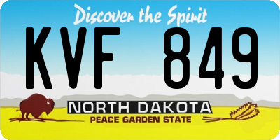 ND license plate KVF849