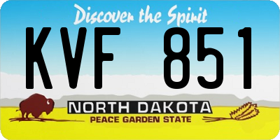 ND license plate KVF851