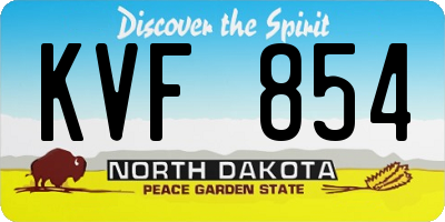 ND license plate KVF854