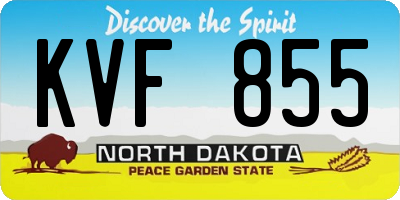 ND license plate KVF855