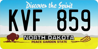 ND license plate KVF859