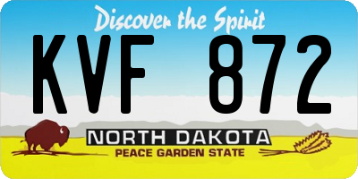 ND license plate KVF872