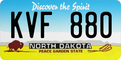 ND license plate KVF880