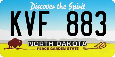 ND license plate KVF883