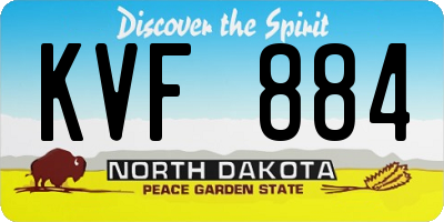 ND license plate KVF884