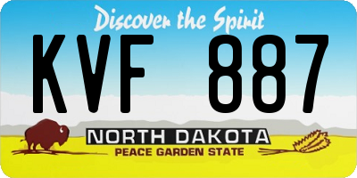 ND license plate KVF887