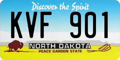 ND license plate KVF901