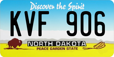 ND license plate KVF906
