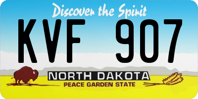 ND license plate KVF907