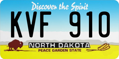 ND license plate KVF910