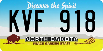 ND license plate KVF918