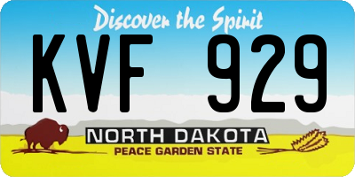 ND license plate KVF929
