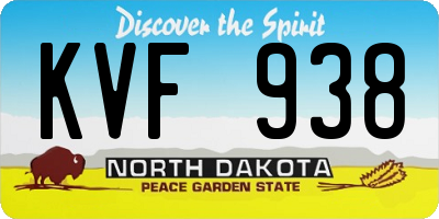 ND license plate KVF938