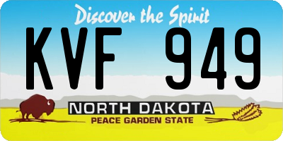 ND license plate KVF949