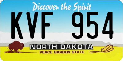ND license plate KVF954