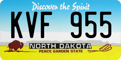 ND license plate KVF955
