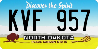 ND license plate KVF957