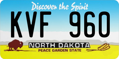 ND license plate KVF960