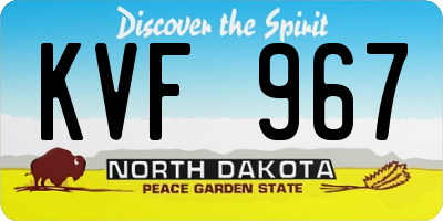 ND license plate KVF967