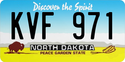 ND license plate KVF971