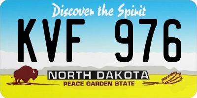 ND license plate KVF976