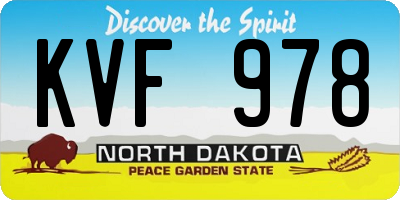 ND license plate KVF978