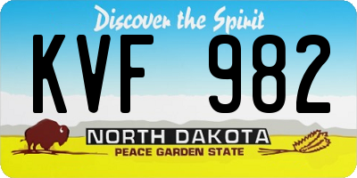 ND license plate KVF982