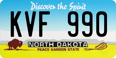 ND license plate KVF990